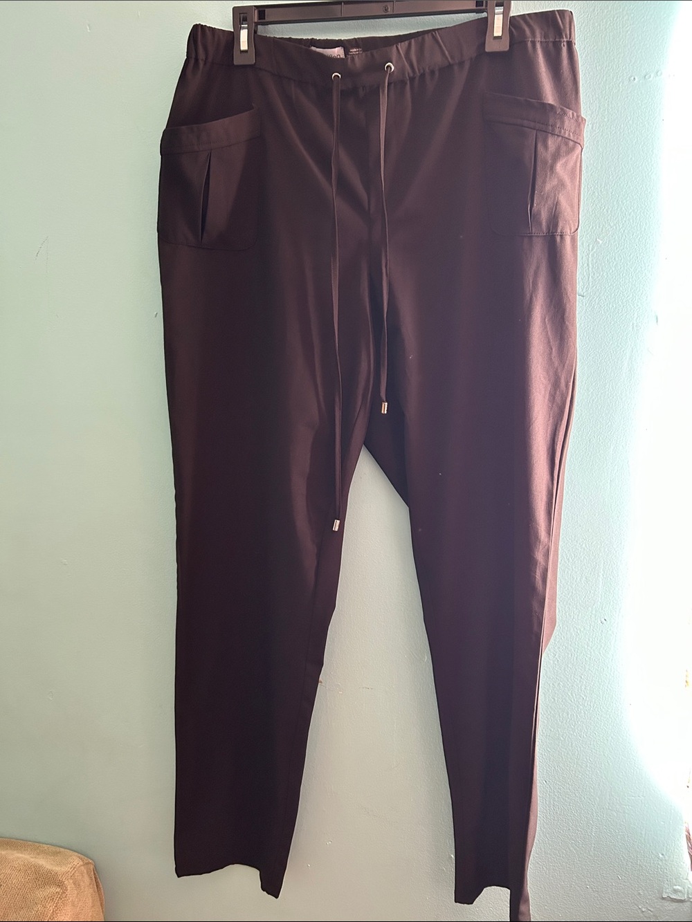 Calvien Klein Straight-Leg Drawstring Pants in black